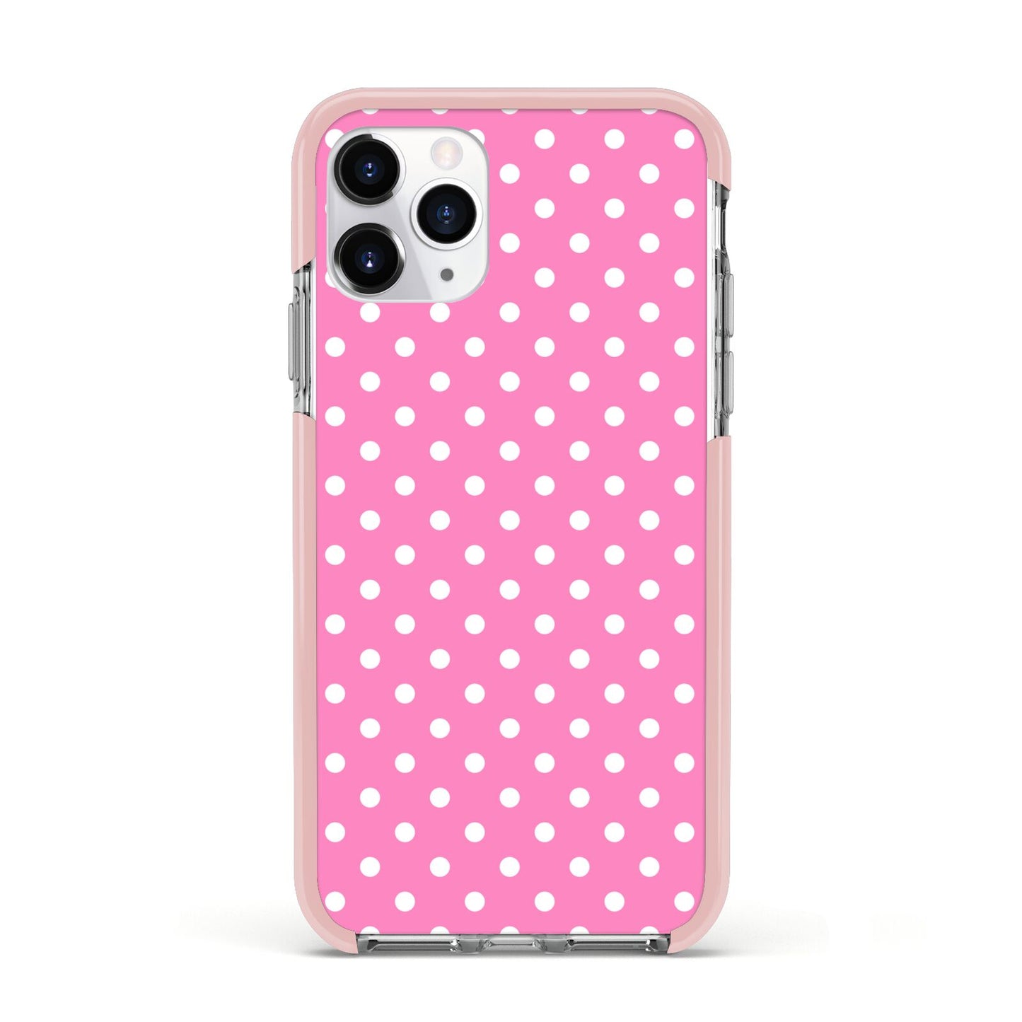 Pink Polka Dot Apple iPhone 11 Pro in Silver with Pink Impact Case
