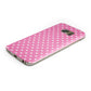 Pink Polka Dot Samsung Galaxy Case Bottom Cutout