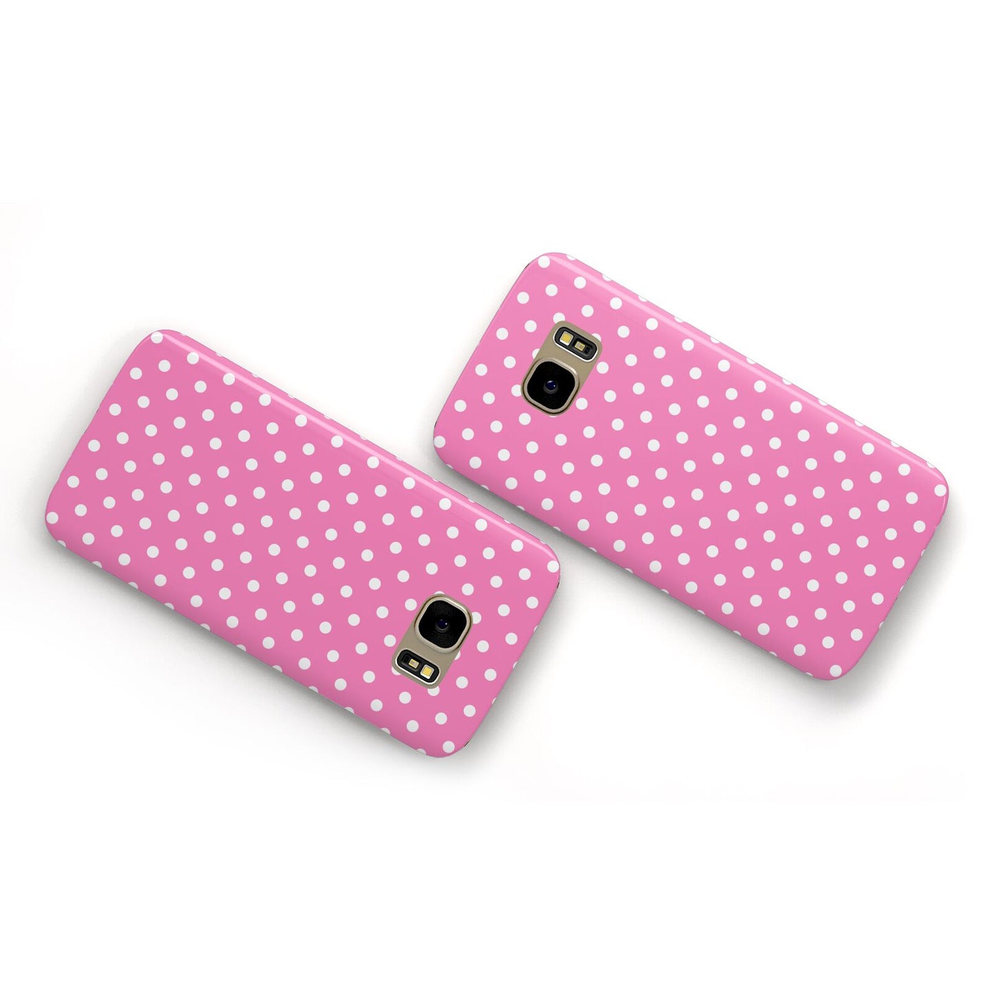 Pink Polka Dot Samsung Galaxy Case Flat Overview