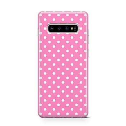 Pink Polka Dot Samsung Galaxy S10 Case