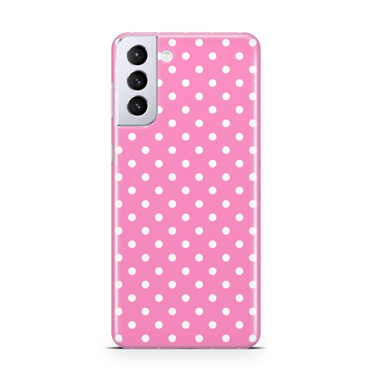 Pink Polka Dot Samsung S21 Plus Phone Case