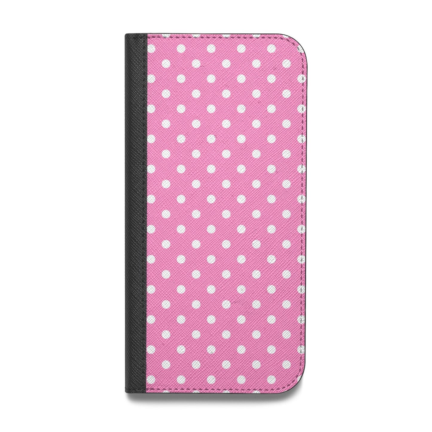 Pink Polka Dot Vegan Leather Flip Samsung Case