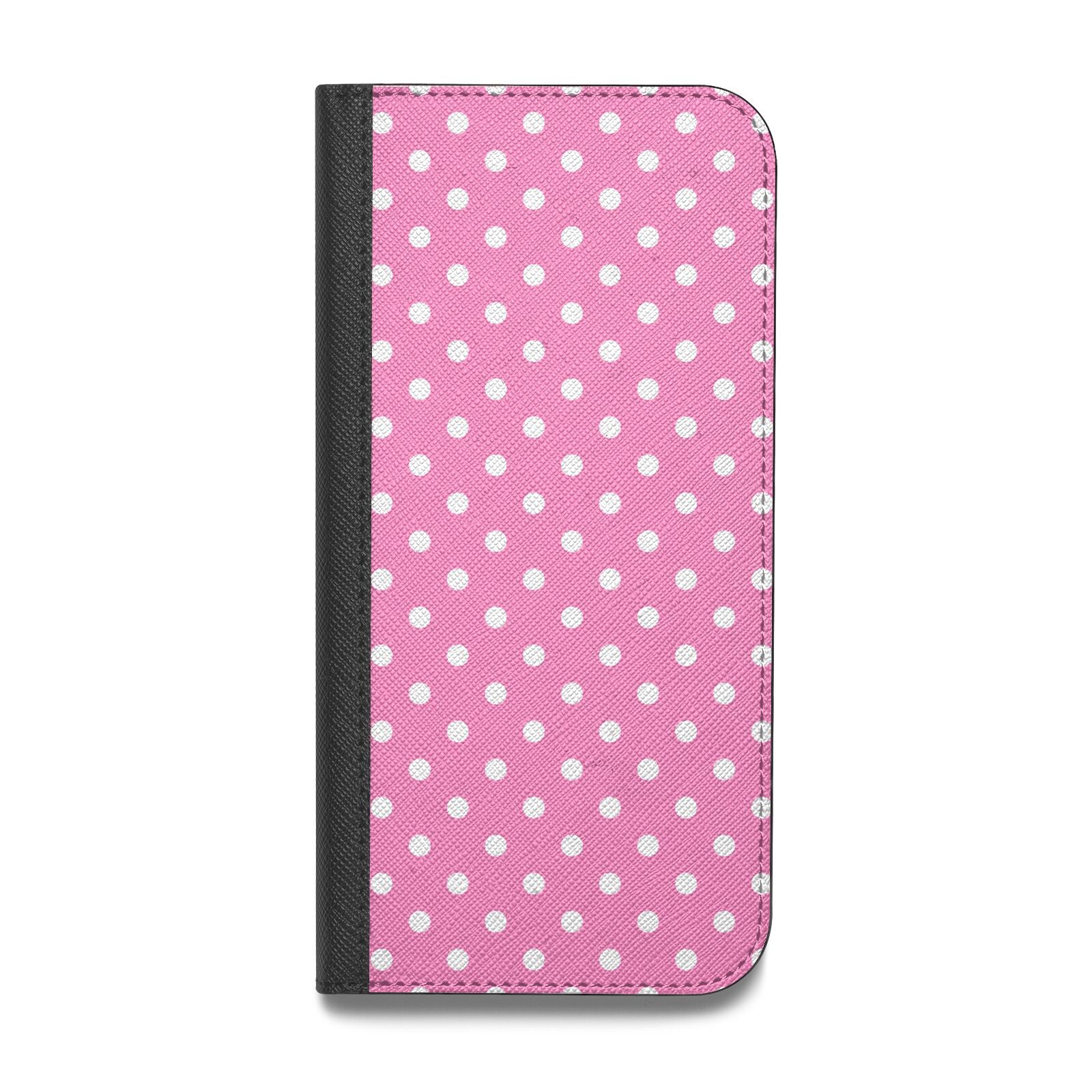 Pink Polka Dot Vegan Leather Flip Samsung Case