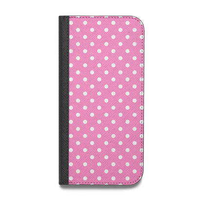 Pink Polka Dot Vegan Leather Flip Samsung Case