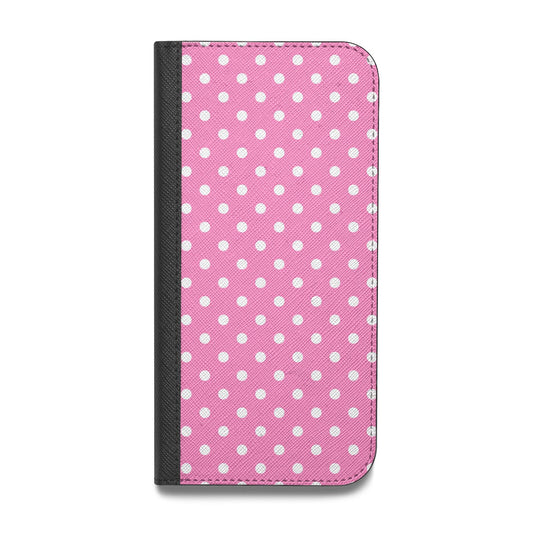 Pink Polka Dot Vegan Leather Flip Samsung Case