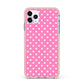 Pink Polka Dot iPhone 11 Pro Max Impact Pink Edge Case