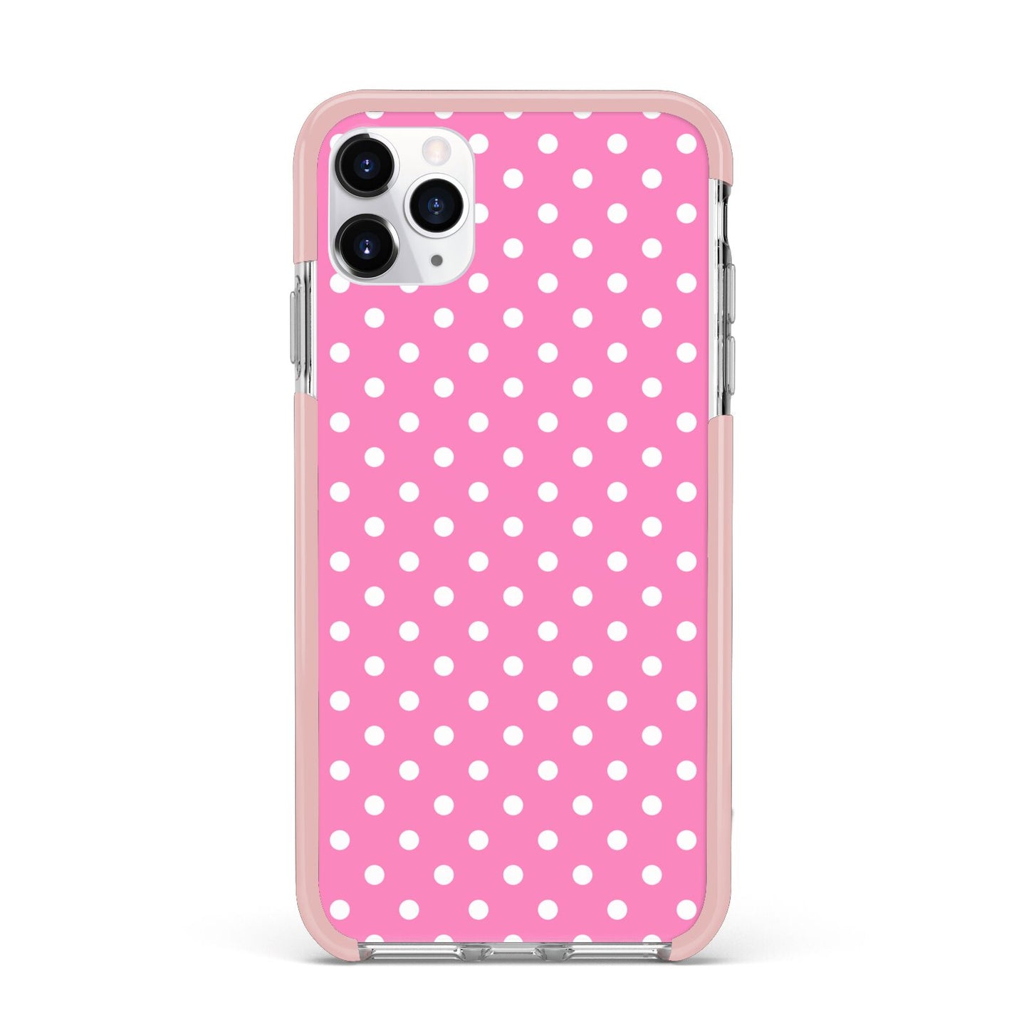 Pink Polka Dot iPhone 11 Pro Max Impact Pink Edge Case