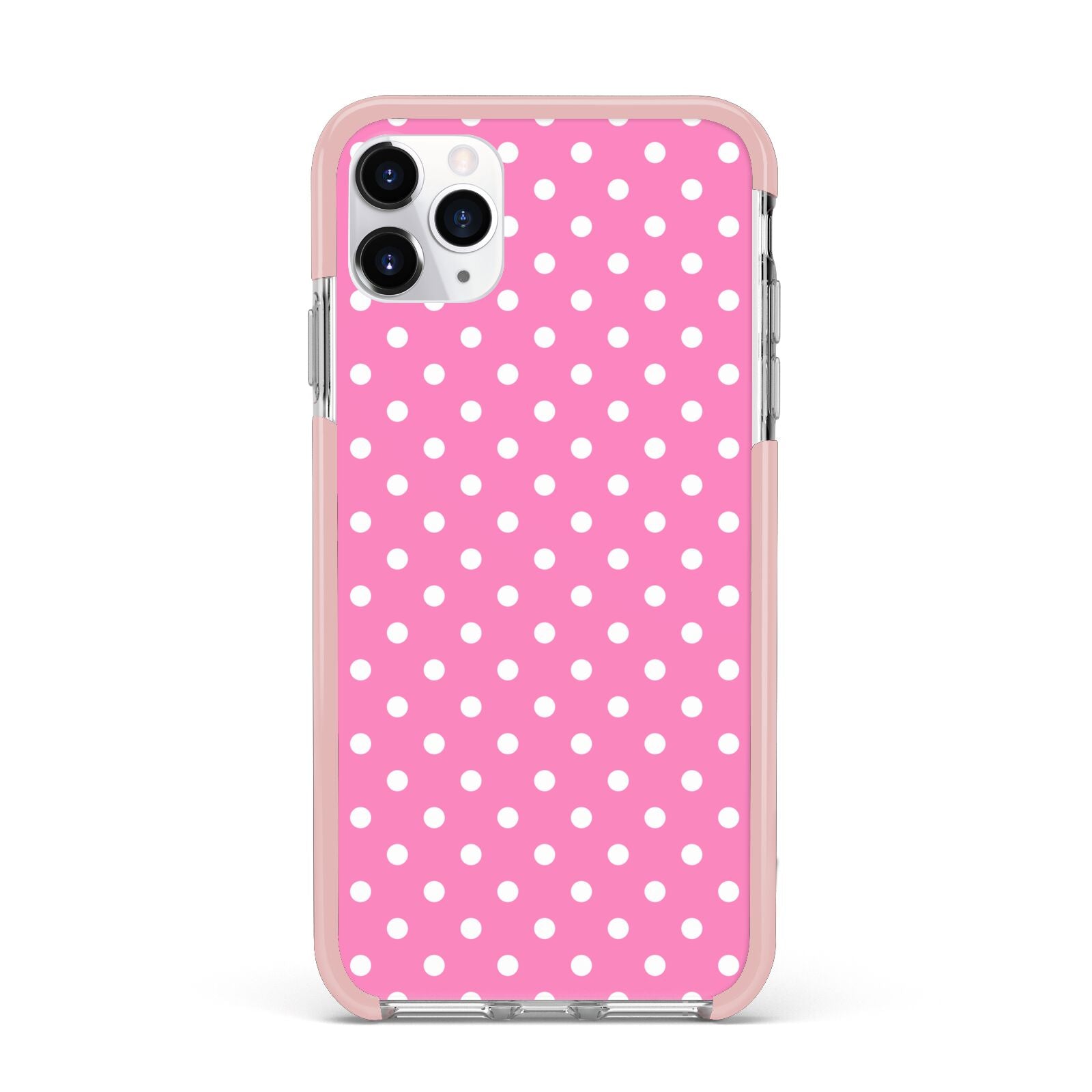 Pink Polka Dot iPhone 11 Pro Max Impact Pink Edge Case