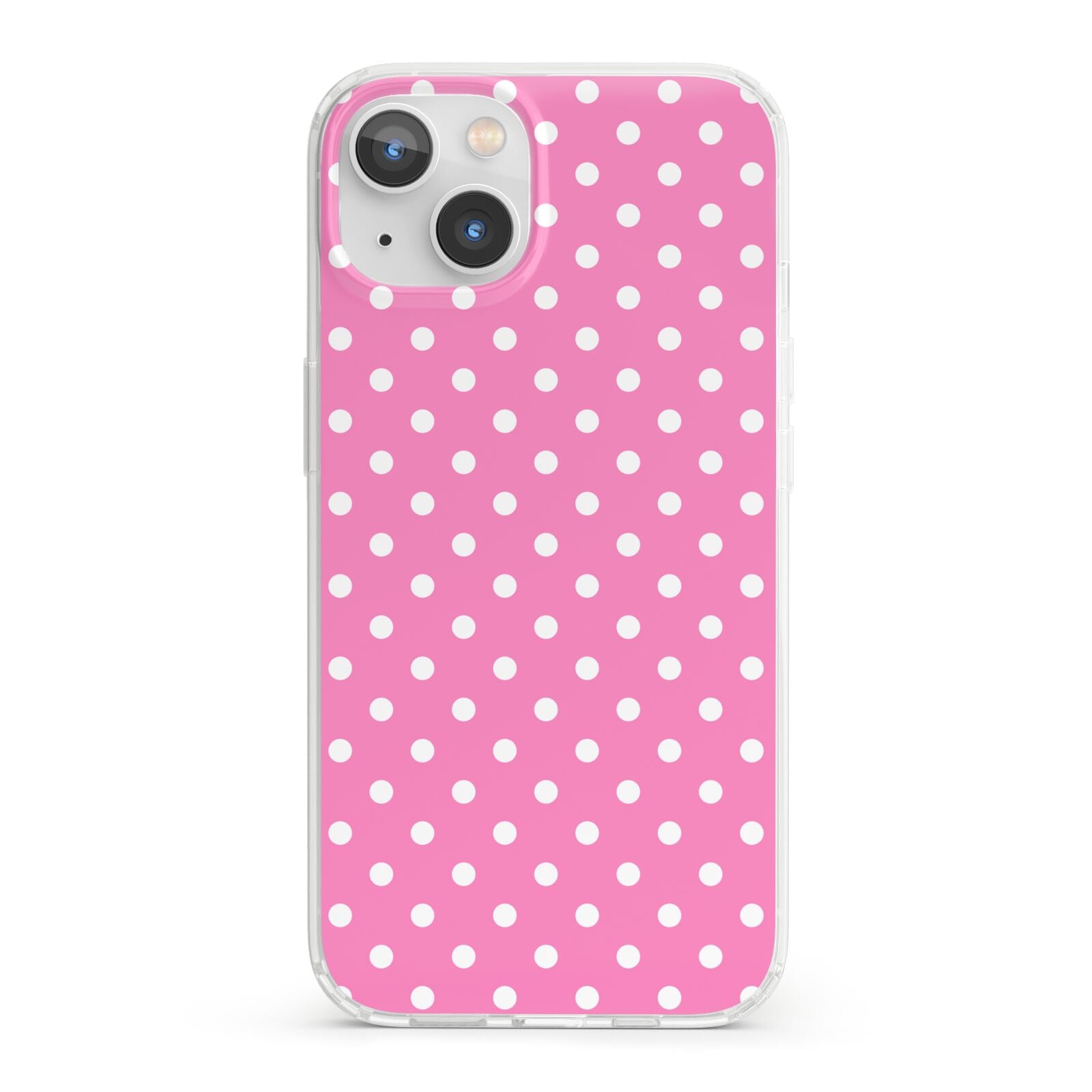 Pink Polka Dot iPhone 13 Clear Bumper Case