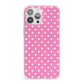 Pink Polka Dot iPhone 13 Pro Max Clear Bumper Case