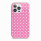 Pink Polka Dot iPhone 13 Pro TPU Impact Case with Pink Edges