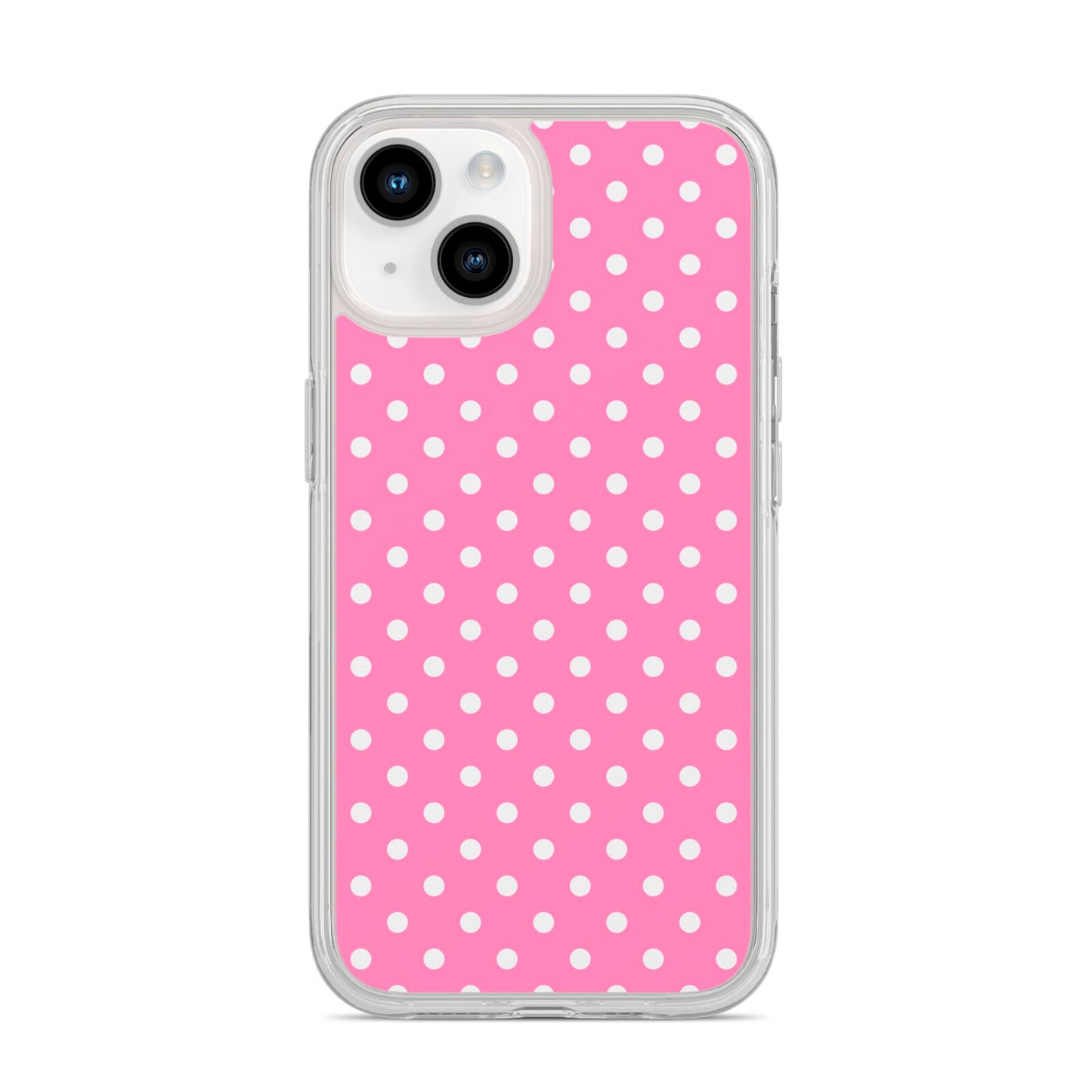 Pink Polka Dot iPhone 14 Clear Tough Case Starlight