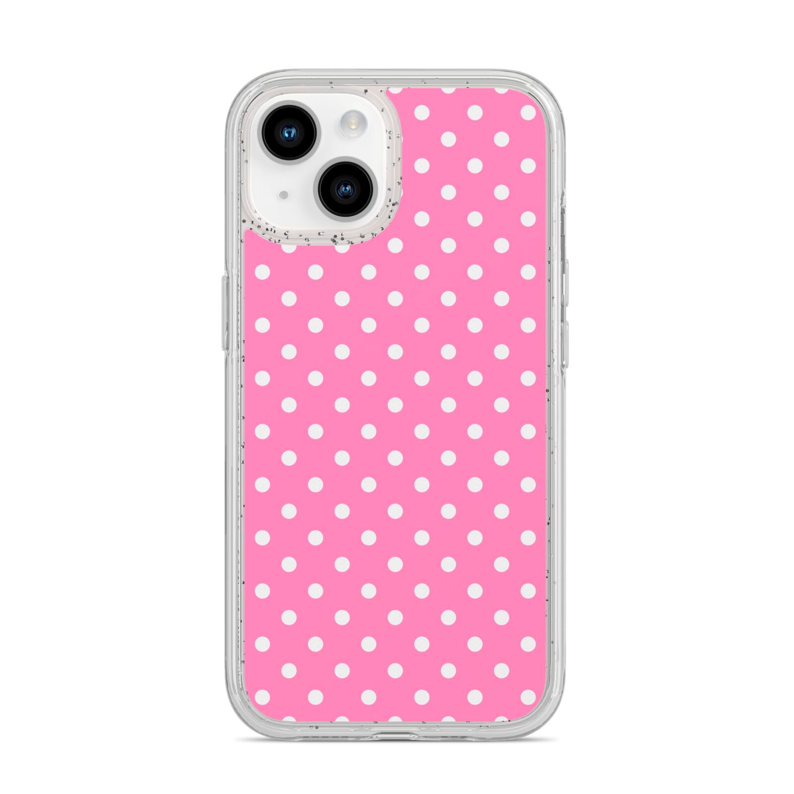 Pink Polka Dot iPhone 14 Glitter Tough Case Starlight