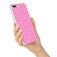 Pink Polka Dot iPhone 7 Plus Bumper Case on Silver iPhone Alternative Image