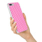 Pink Polka Dot iPhone 7 Plus Bumper Case on Silver iPhone Alternative Image