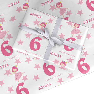 Rosa Prinzessin personalisiertes Geburtstags-Geschenkpapier