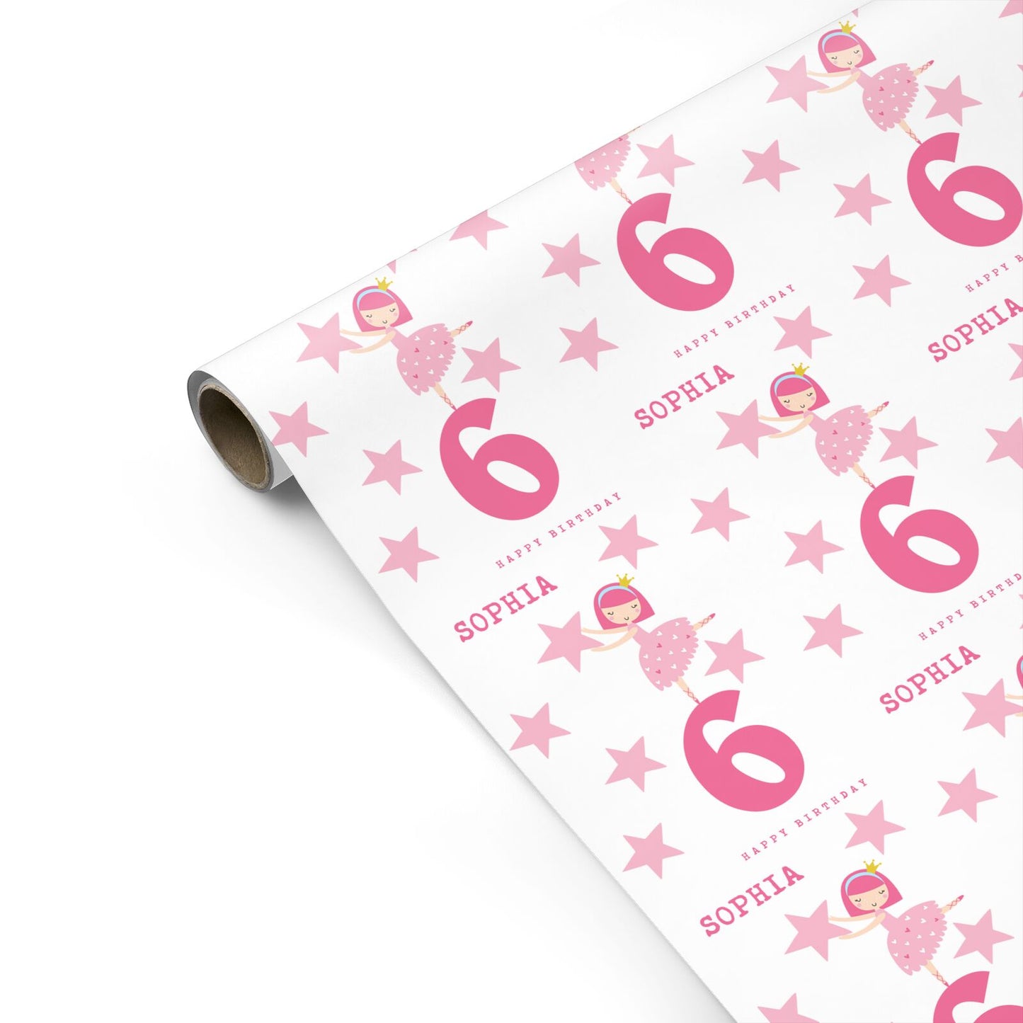 Pink Princess Personalised Birthday Personalised Gift Wrap