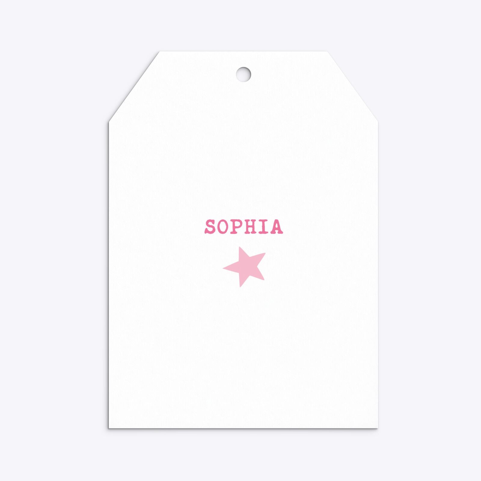 Pink Princess Personalised Birthday Tag Invitation Matte Paper Back Image