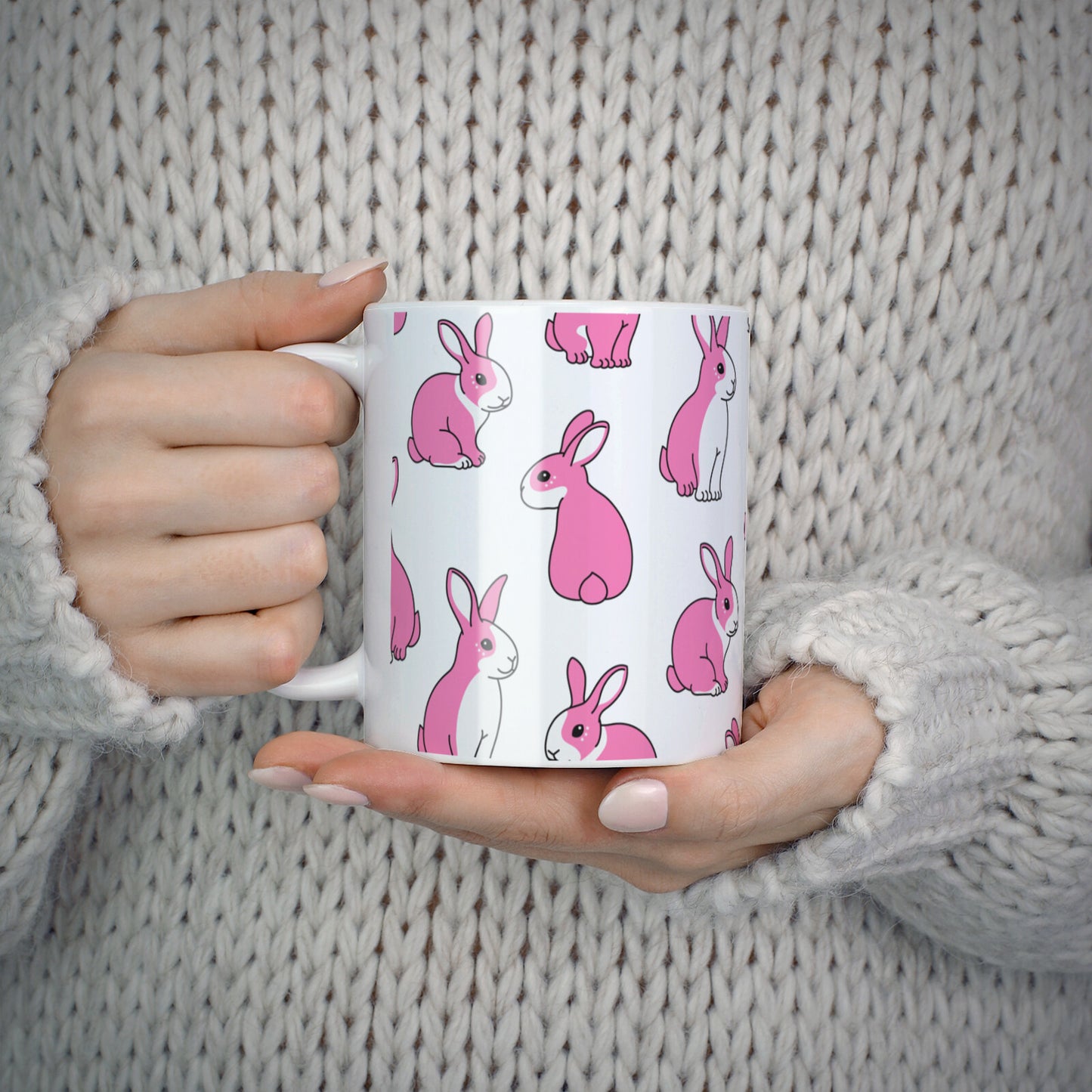 Pink Rabbits 10oz Mug Alternative Image 5