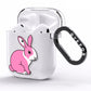 Pink Rabbits AirPods Clear Case Side Image