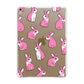 Pink Rabbits Apple iPad Gold Case