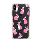 Pink Rabbits Apple iPhone Xs Max Impact Case Pink Edge on Black Phone