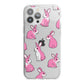 Pink Rabbits iPhone 13 Pro Max TPU Impact Case with White Edges