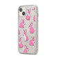 Pink Rabbits iPhone 14 Plus Glitter Tough Case Starlight Angled Image