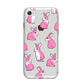 Pink Rabbits iPhone 8 Bumper Case on Silver iPhone