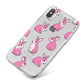 Pink Rabbits iPhone X Bumper Case on Silver iPhone