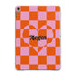 Pink Red Checkered Heart Custom Apple iPad Grey Case