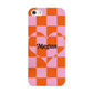 Pink Red Checkered Heart Custom Apple iPhone 5 Case