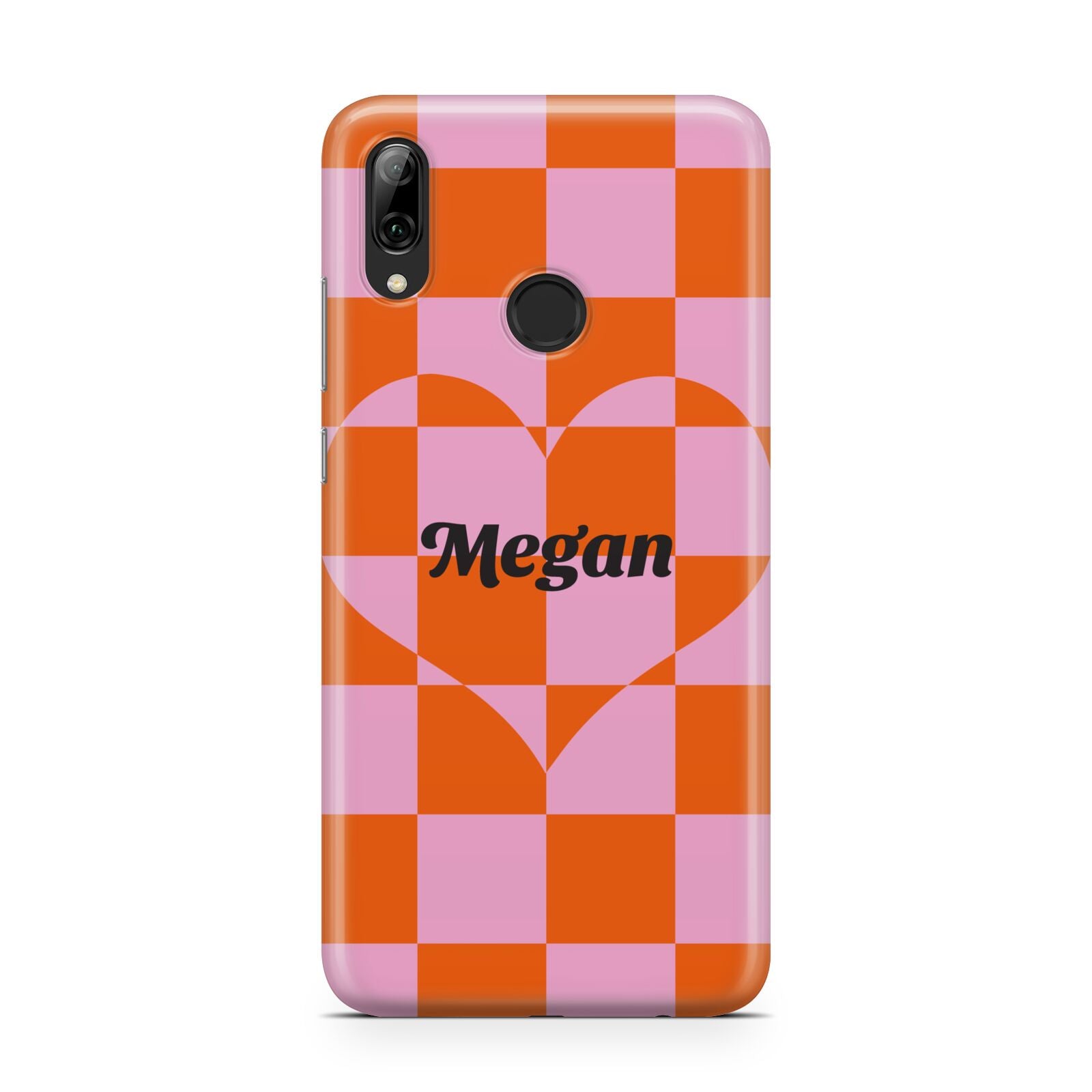 Pink Red Checkered Heart Custom Huawei Y7 2019