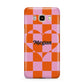 Pink Red Checkered Heart Custom Samsung Galaxy J7 2016 Case on gold phone