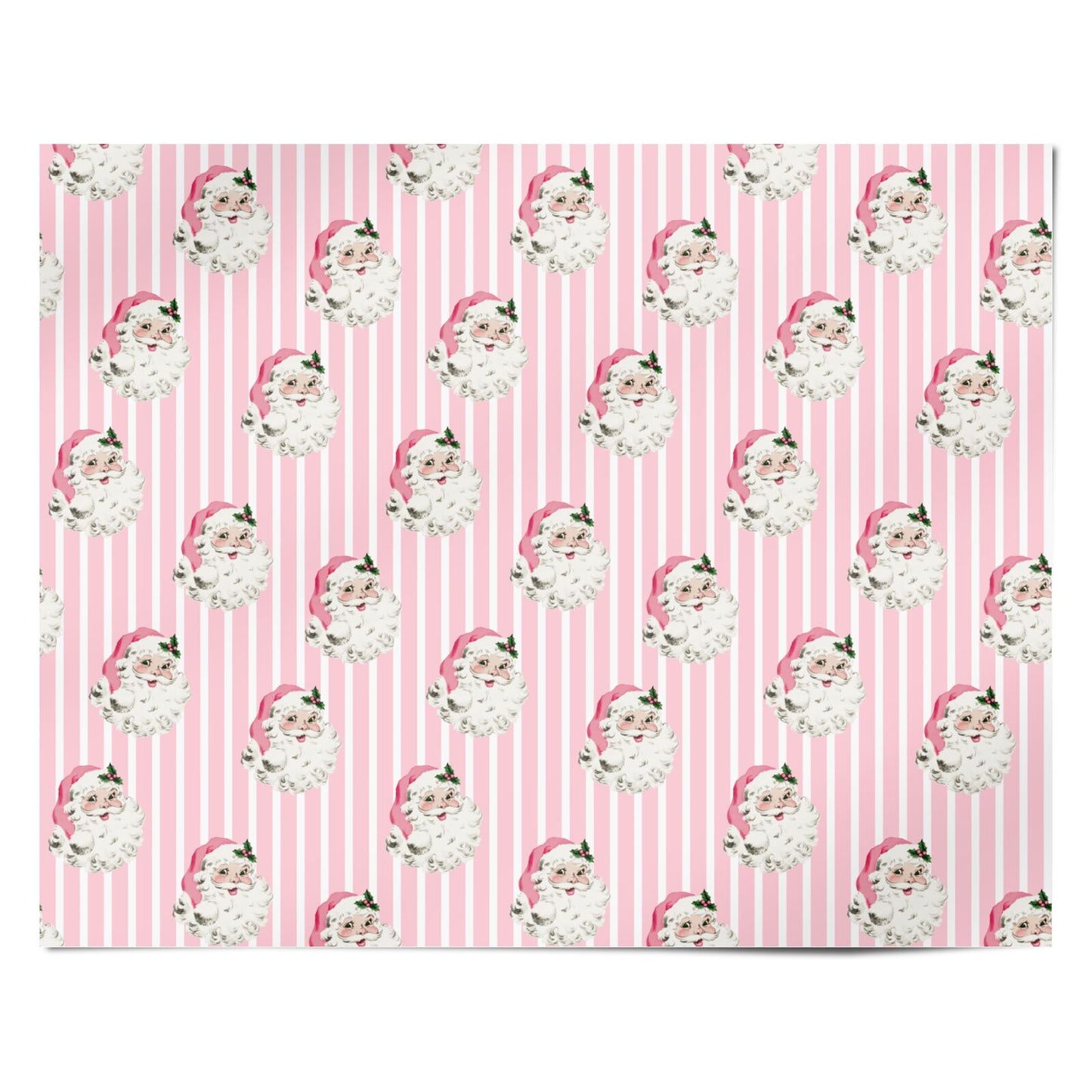 Pink Retro Santa Christmas Personalised Wrapping Paper Alternative