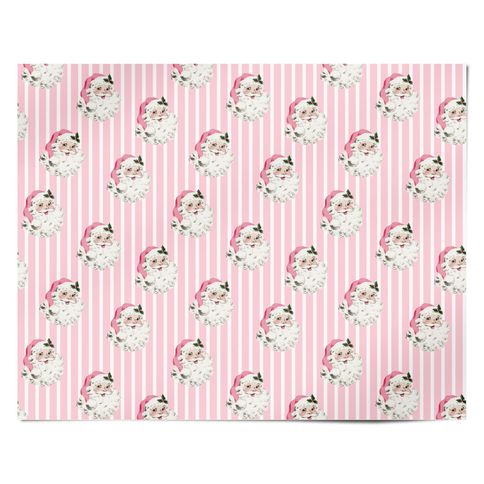 Pink Retro Santa Christmas Personalised Wrapping Paper Alternative