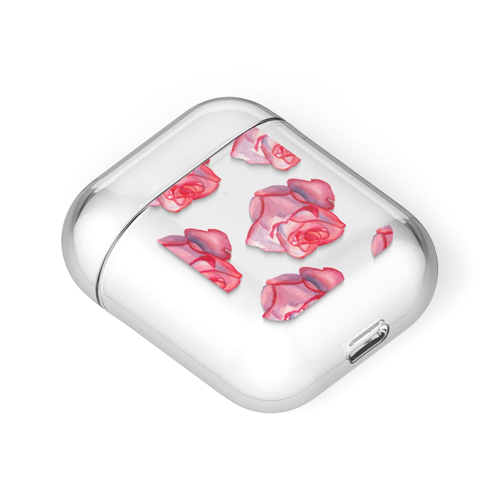 Pink Roses AirPods Case Laid Flat