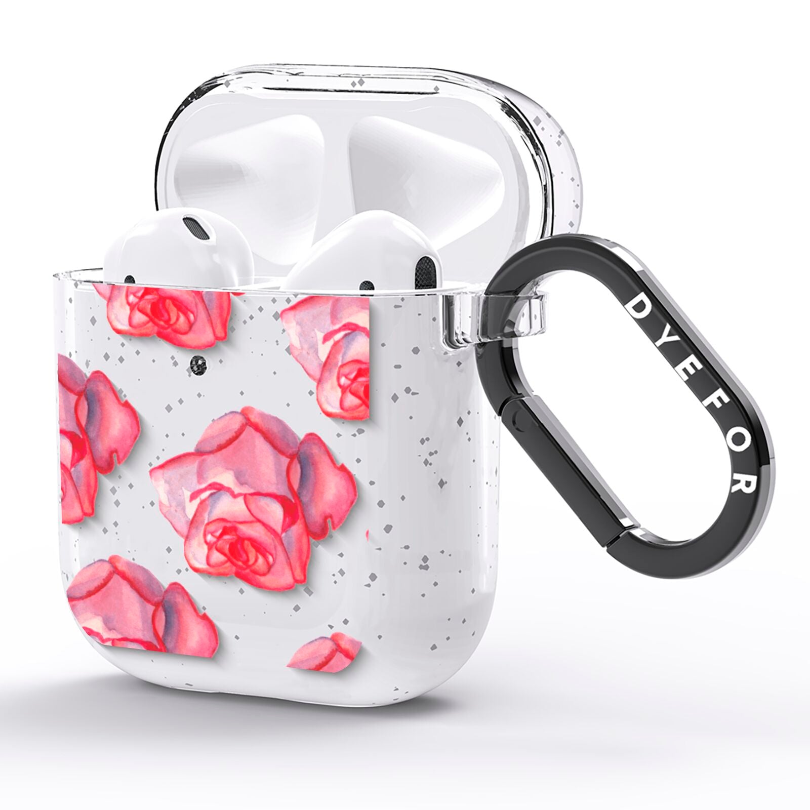 Pink Roses AirPods Glitter Case Side Image