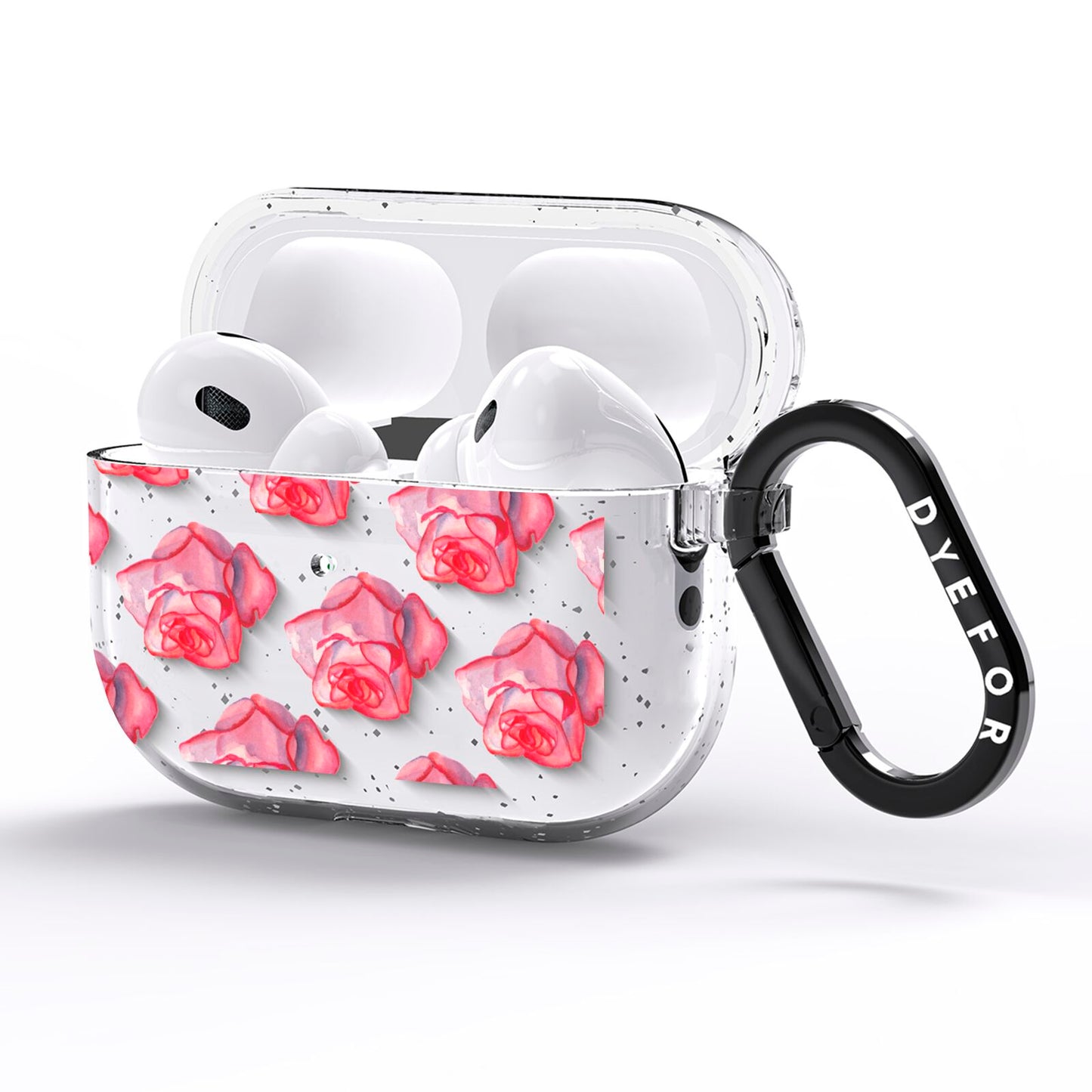 Pink Roses AirPods Pro Glitter Case Side Image