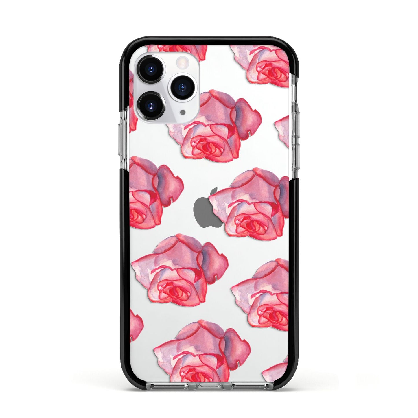 Pink Roses Apple iPhone 11 Pro in Silver with Black Impact Case