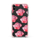 Pink Roses Apple iPhone Xs Max Impact Case Pink Edge on Black Phone