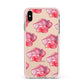 Pink Roses Apple iPhone Xs Max Impact Case Pink Edge on Gold Phone