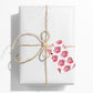 Pink Roses Rounded Rectangle Gift Tag on Present