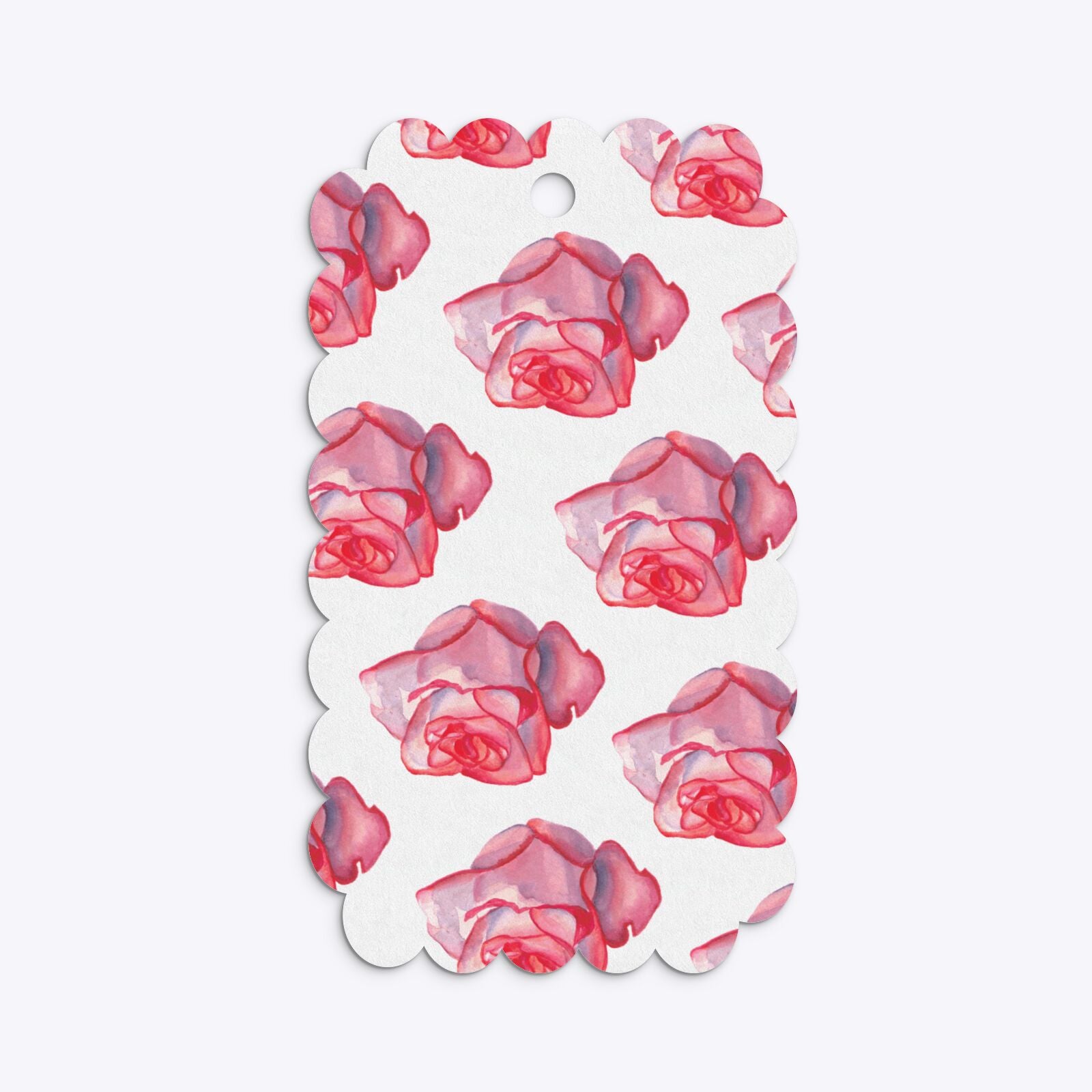 Pink Roses Scalloped Gift Tag