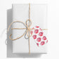 Pink Roses Two Tier Rectangle Gift Tag on Present
