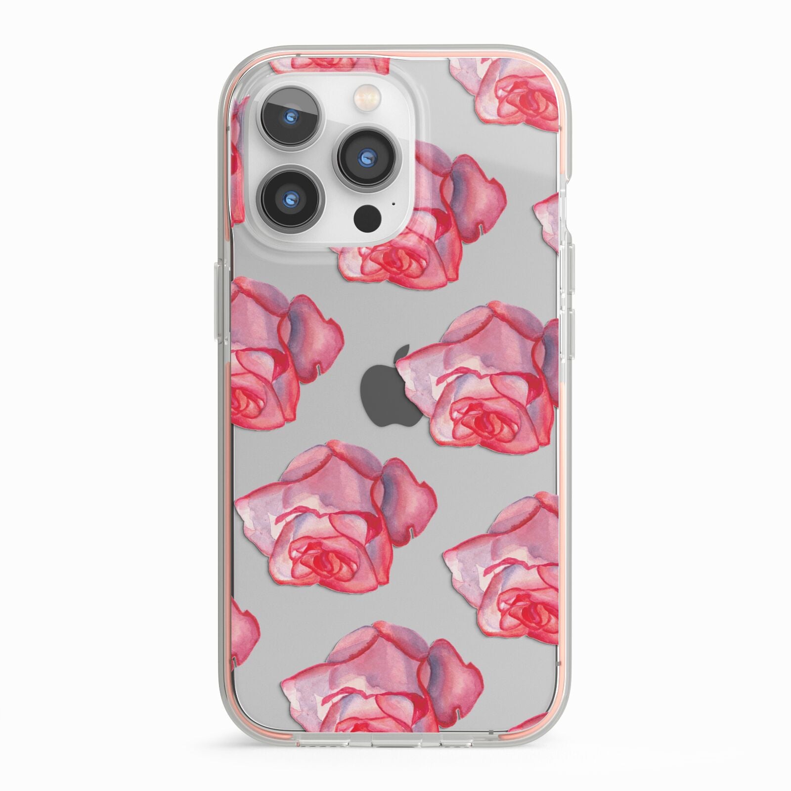 Pink Roses iPhone 13 Pro TPU Impact Case with Pink Edges