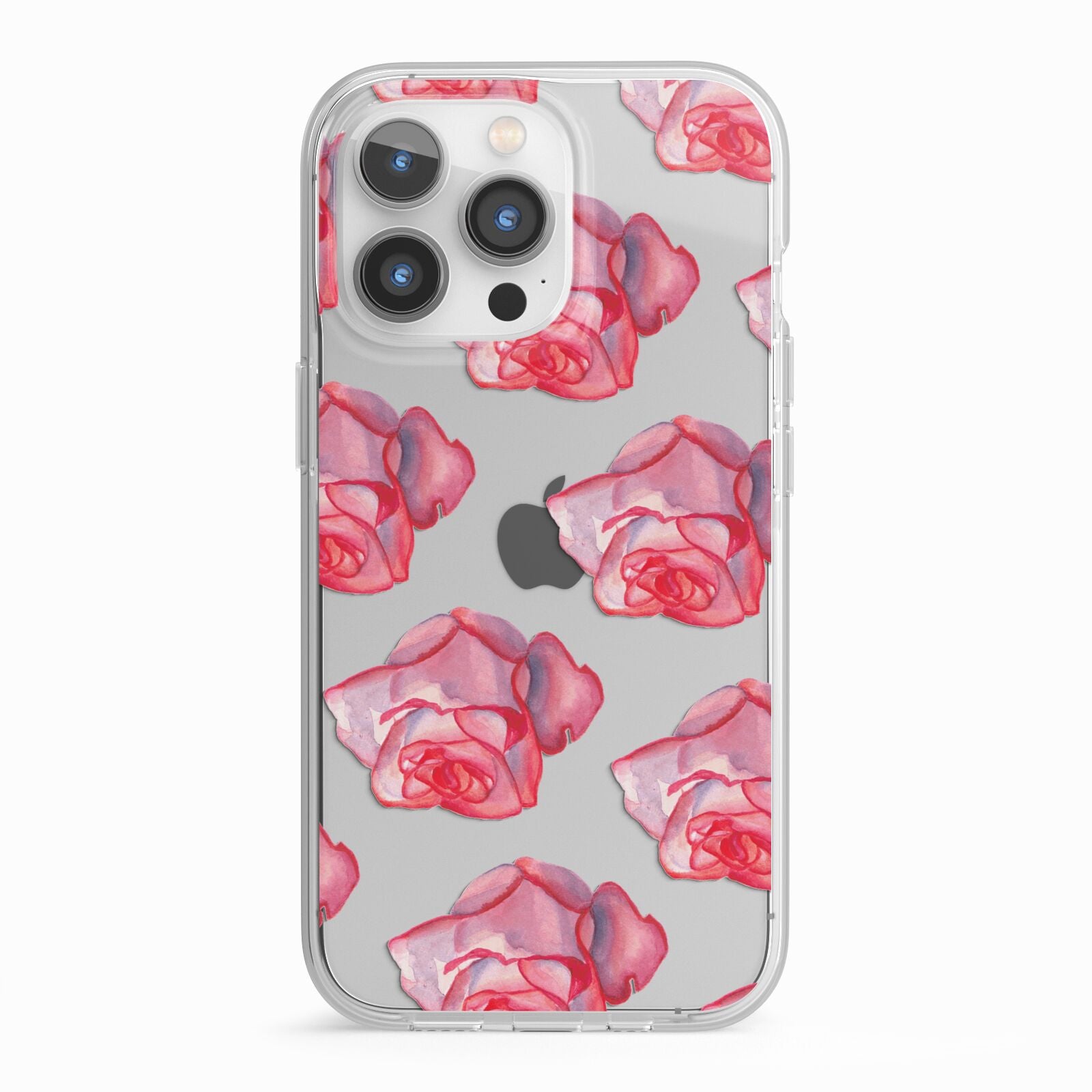 Pink Roses iPhone 13 Pro TPU Impact Case with White Edges