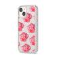 Pink Roses iPhone 14 Clear Tough Case Starlight Angled Image