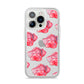 Pink Roses iPhone 14 Pro Clear Tough Case Silver