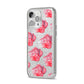 Pink Roses iPhone 14 Pro Max Glitter Tough Case Silver Angled Image